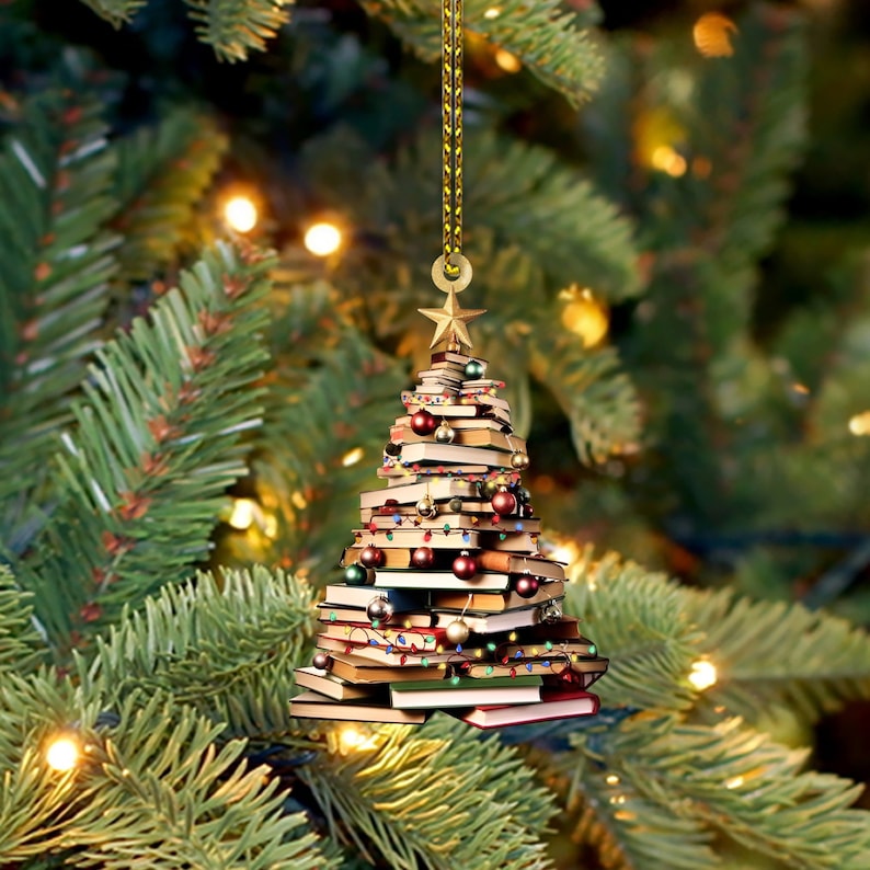 Book Christmas Tree 2025 Personalized Acrylic Ornament Merry Book Christmas Gift For Book Lovers Christmas Ornament Back To School 1722326284047.jpg