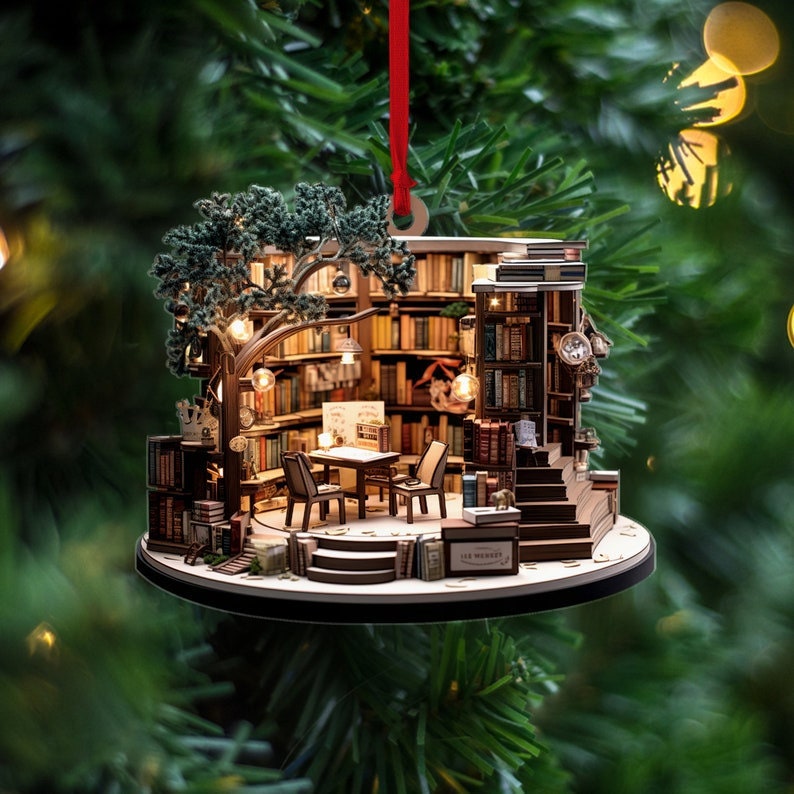 christmas bookstore ornament 2d flat acrylic book lover christmas ornament for book lovers book club ornament book christmas gifts bookgift 1723017758754.jpg