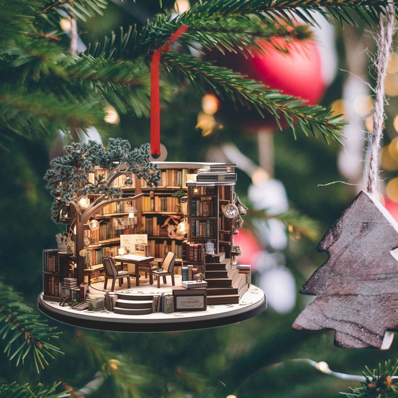 christmas bookstore ornament 2d flat acrylic book lover christmas ornament for book lovers book club ornament book christmas gifts bookgift 1723017758814.jpg