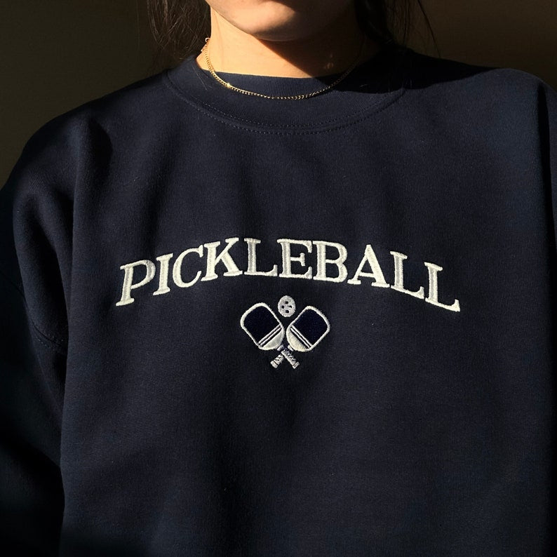 pickleball sweatshirt embroidered pickleballer gift pickle ball lover custom pickleball team crewneck matching club sweatshirts 1723535300227.jpg