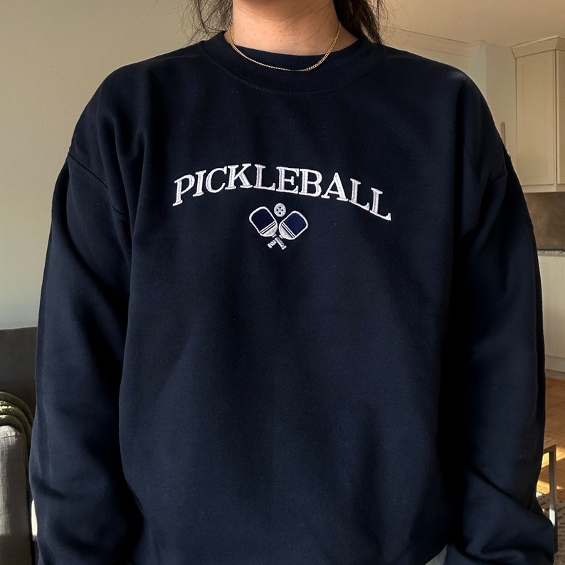 pickleball sweatshirt embroidered pickleballer gift pickle ball lover custom pickleball team crewneck matching club sweatshirts 1723535300240.jpg