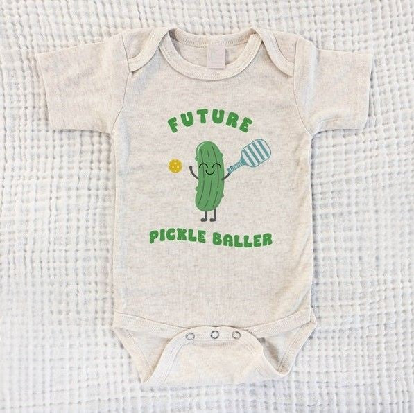 future pickleballer   funny baby one piece   baby pickleball gift   baby pickleball bodysuit   baby shower gift   toddler pickleball shirt 1723625631379.jpg