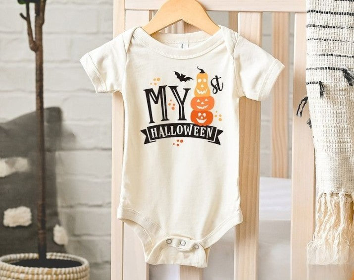 first halloween baby onesie 1st halloween baby onesie   cute announcement onesie cutest pumpkin has arrived 1723692687380.png