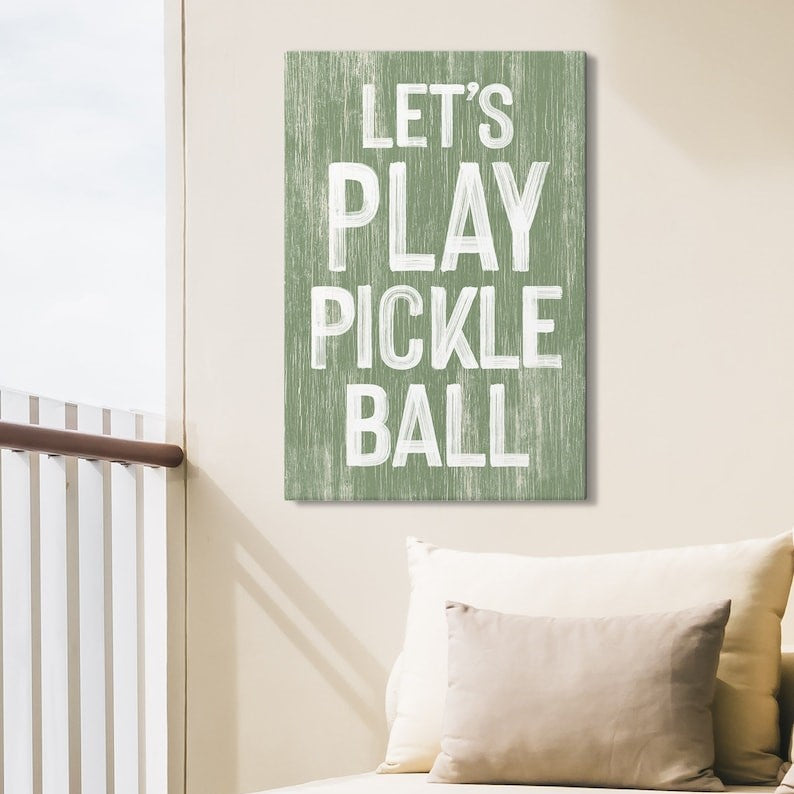 lets play pickleball canvas fun gift for pickleball enthusiast faux wood pickleball canvas pickleball wall decor seagrass green 1723695169986.jpg