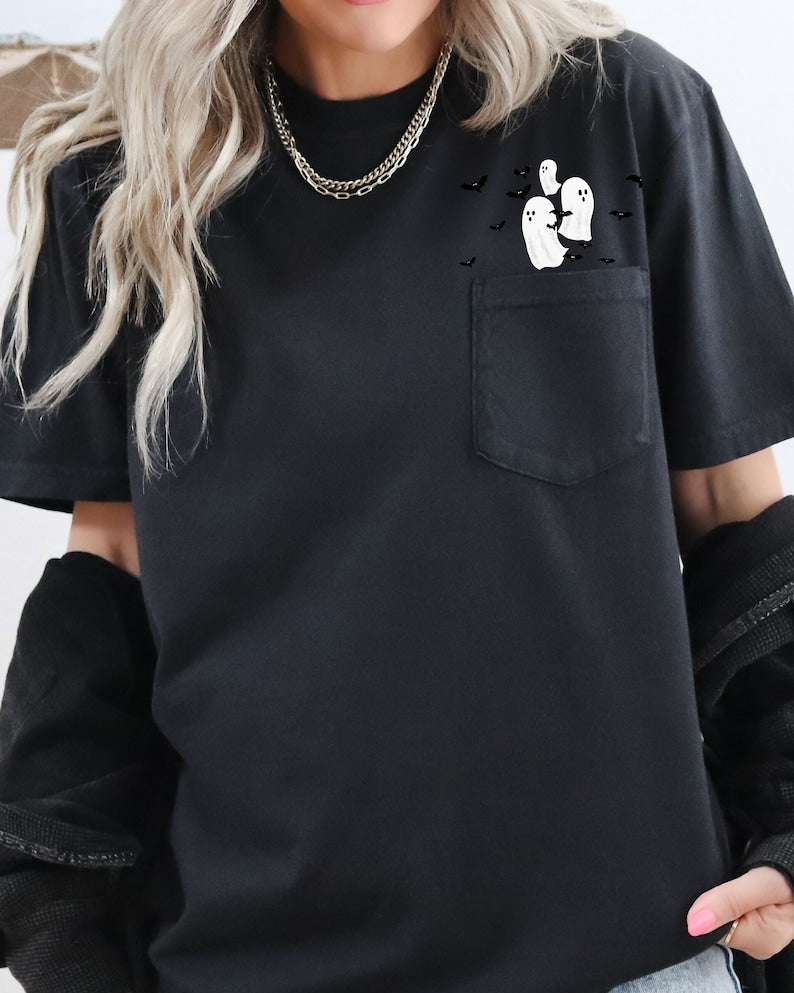 flying ghosts and bats halloween comfort colors pocket tee spooky witch pumpkin skeleton 1724312223043.jpg
