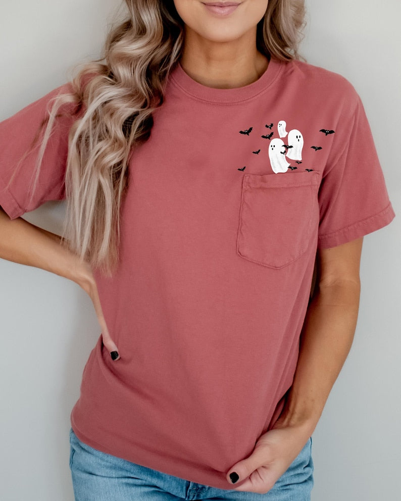 flying ghosts and bats halloween comfort colors pocket tee spooky witch pumpkin skeleton 1724312223064.jpg