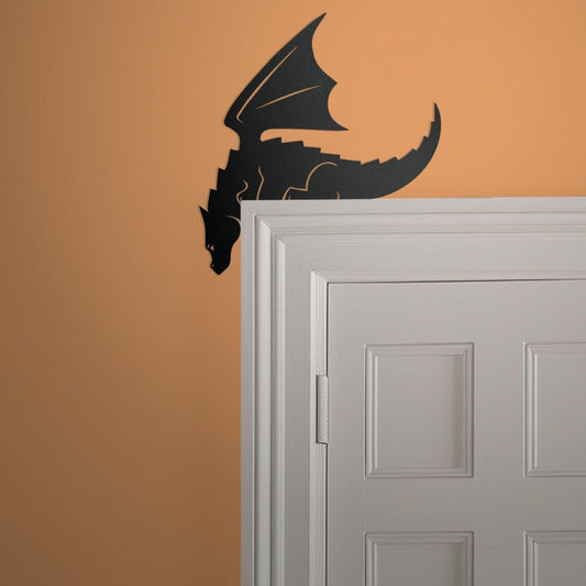 cute dragon door frame topper metal  door frame corner sign  metal wall art  childrens room decor 1724640290844.jpg
