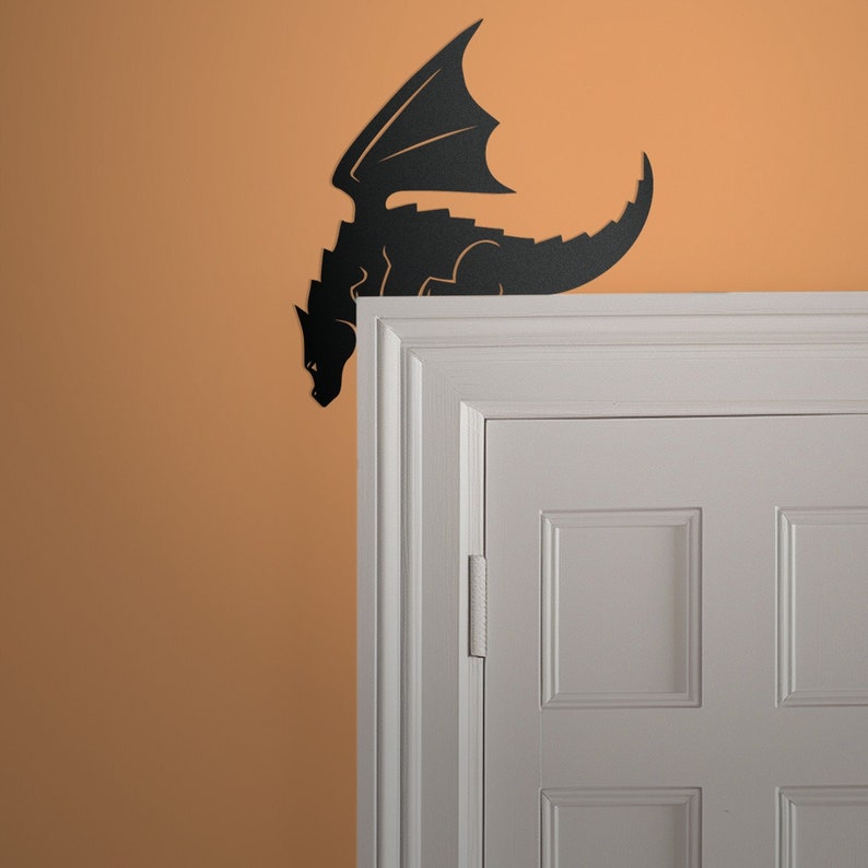 cute dragon door frame topper metal  door frame corner sign  metal wall art  childrens room decor 1724640290844.jpg