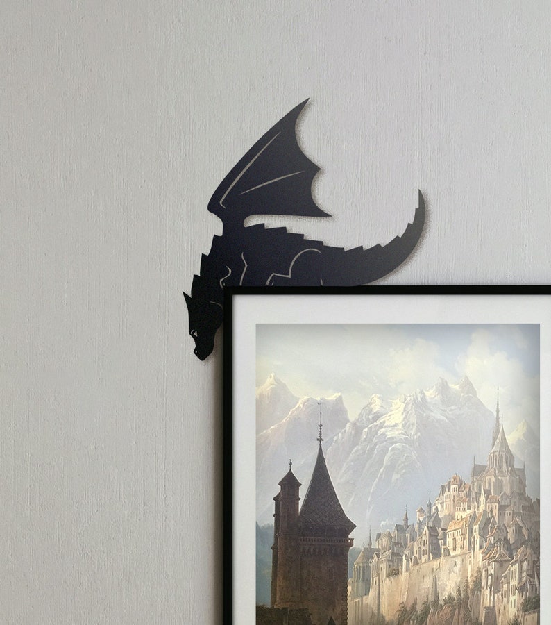 cute dragon door frame topper metal  door frame corner sign  metal wall art  childrens room decor 1724640290905.jpg