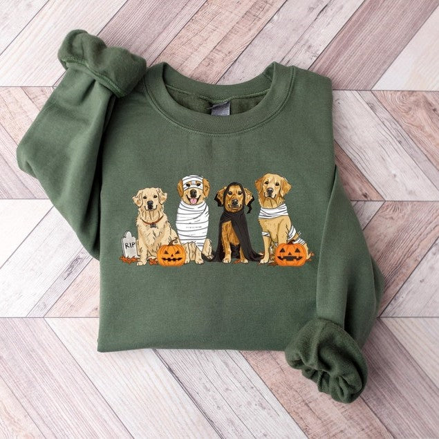 Halloween Sweatshirt, top Halloween Sweater, Ghost Sweatshirt, Halloween Dog Sweatsh