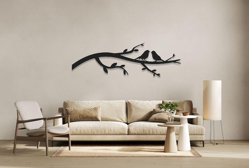 birds on branch metal wall art branch wall art gift for nature lover above bed decor metal birds wall art living room wall art 1724901066834.jpg