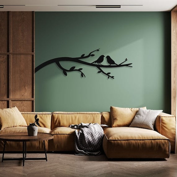 birds on branch metal wall art branch wall art gift for nature lover above bed decor metal birds wall art living room wall art 1724901066879.jpg