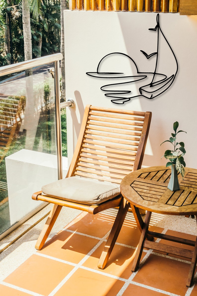 sun and sail metal wall decor sun metal wall art sea lover gift nautical wall decor sea life line wall art sailing boat metal wall art 1724901918680.jpg