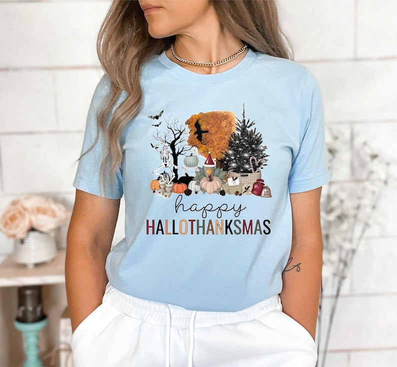 happy hallothanksmas shirt happy halloween thanksgiving christmas shirt holiday season shirt funny halloween gift fall shirt autumn tee 1724916775618.jpg