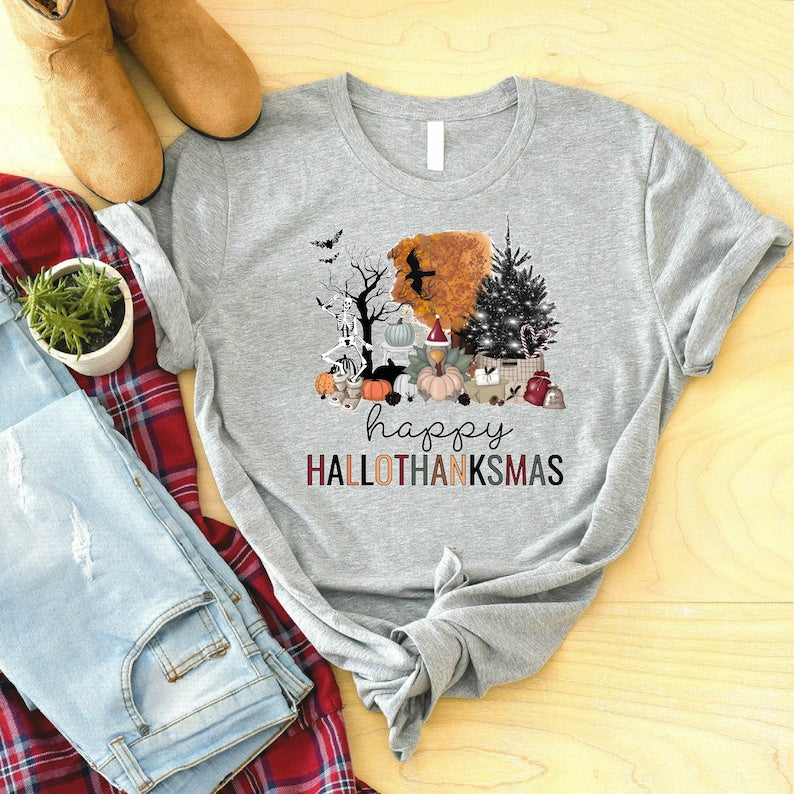 happy hallothanksmas shirt happy halloween thanksgiving christmas shirt holiday season shirt funny halloween gift fall shirt autumn tee 1724916775763.jpg