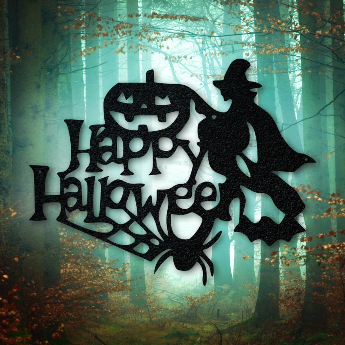 happy halloween metal sign haunted house sign spooky sign halloween decor 1724917289480.jpg