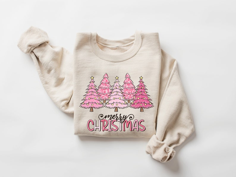 pink tree christmas sweater christmas sweater christmas crewneck christmas tree sweatshirt holiday sweaters for women winter sweatshirt 1724922649442.jpg