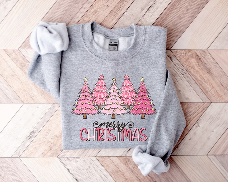 pink tree christmas sweater christmas sweater christmas crewneck christmas tree sweatshirt holiday sweaters for women winter sweatshirt 1724922649980.jpg