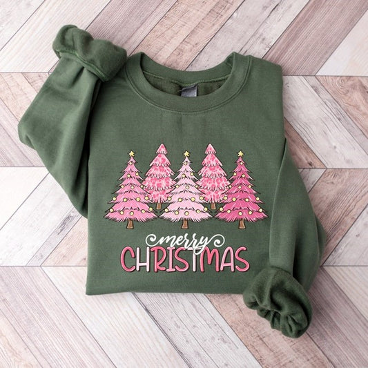 pink tree christmas sweater christmas sweater christmas crewneck christmas tree sweatshirt holiday sweaters for women winter sweatshirt 1724922650002.jpg