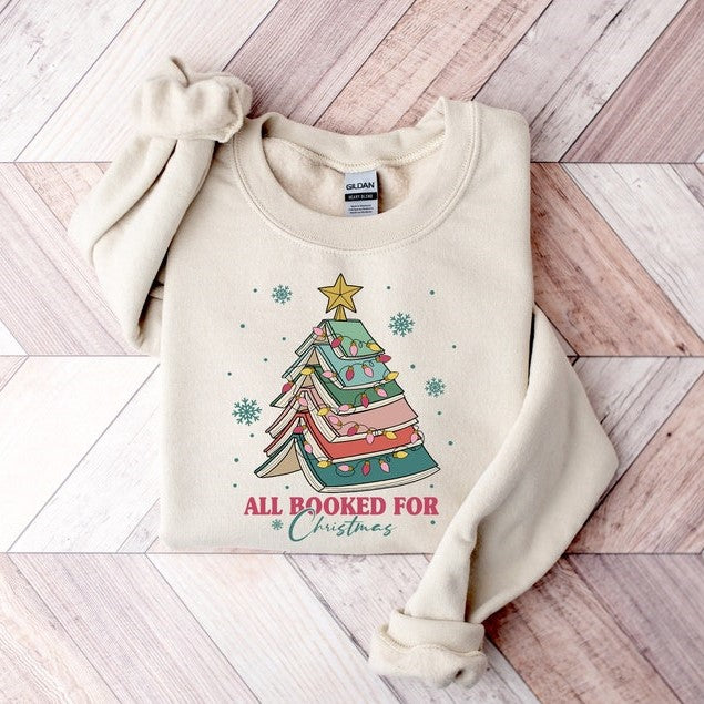 all booked for christmas shirt gift for librarianbookworm christmas sweaterchristmas book tree sweatshirtbook lovers christmas sweatshirt 1724989949231.jpg