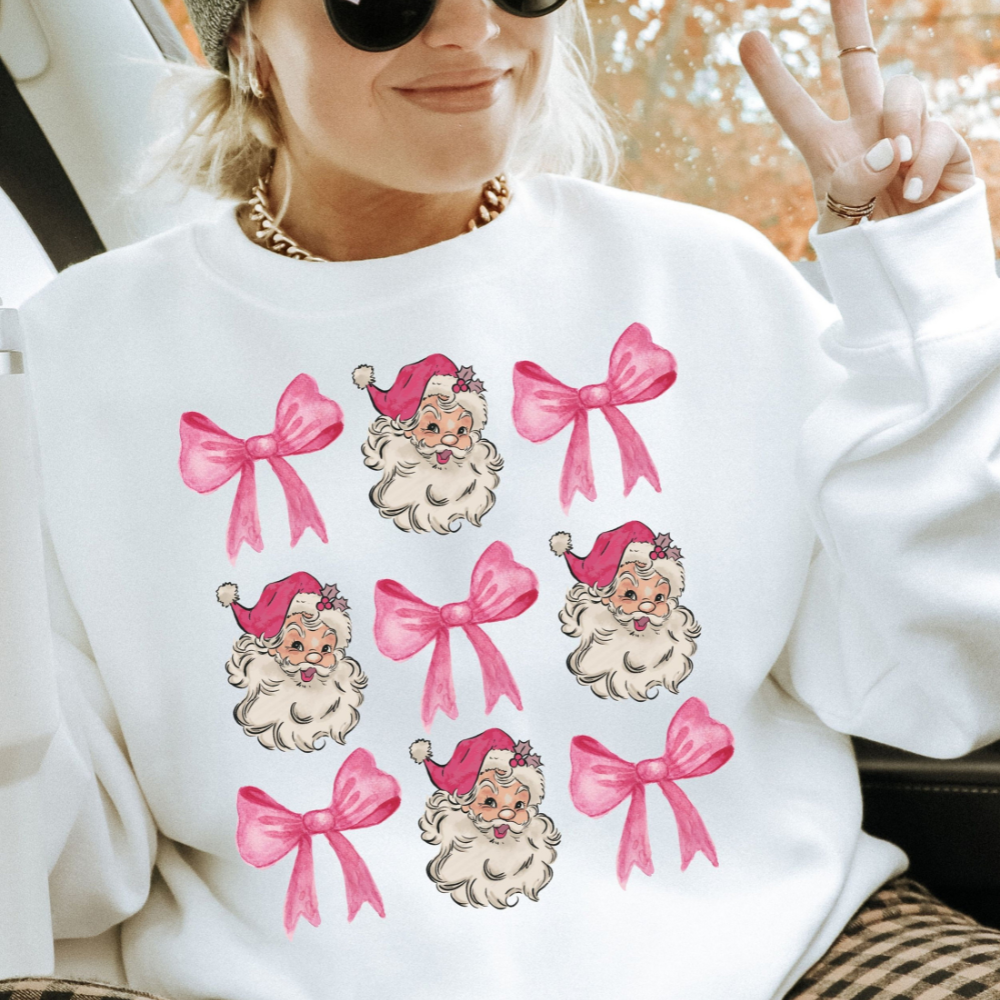 coquette christmas shirt pink bow christmas t shirt pink santa tee vintage christmas retro christmas shirt winter sweater holiday gift 1724993181066.png