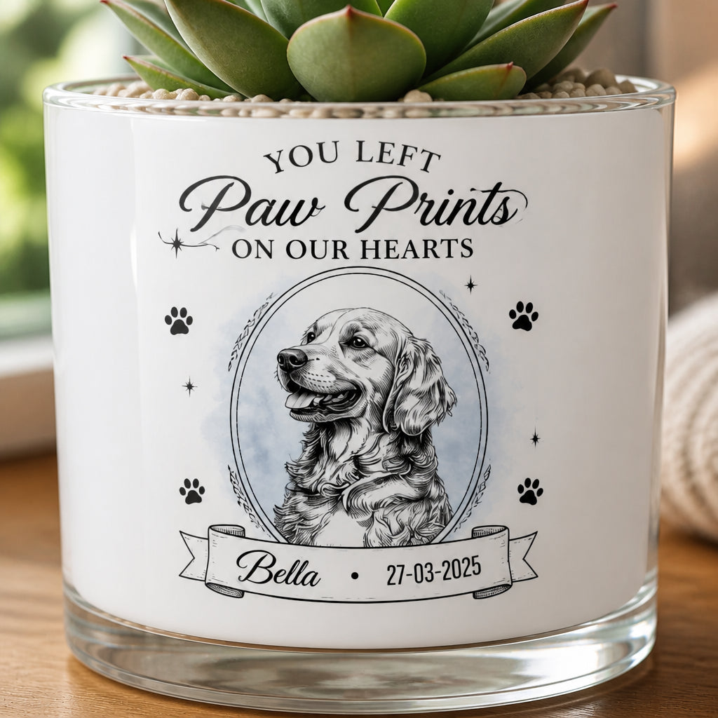 Pet Memorial Planter – You Left Paw Prints On Our Hearts (Photo-to-Sketch) - Personalized Mini Glass Plant Pot 1724e9d7-e1f4-4da7-b186-f39a427ec032.jpg