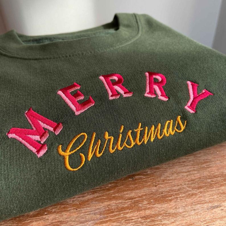 retro merry christmas embroidered jumper unisex holidays sweater stocking filler vintage festive sweatshirt embroidery 50s gift ideas 1725071799203.jpg