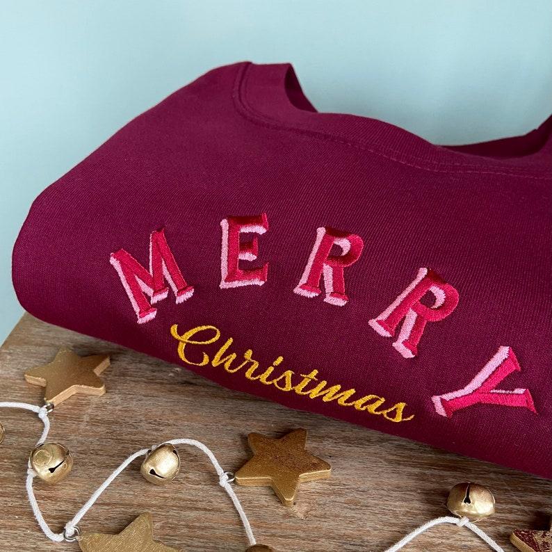 retro merry christmas embroidered jumper unisex holidays sweater stocking filler vintage festive sweatshirt embroidery 50s gift ideas 1725071799622.jpg