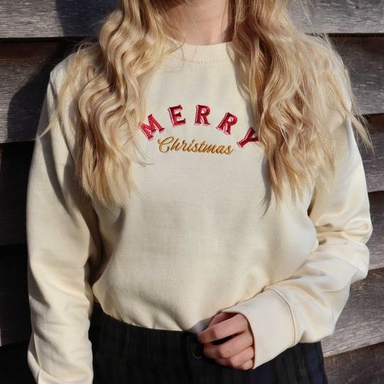 retro merry christmas embroidered jumper unisex holidays sweater stocking filler vintage festive sweatshirt embroidery 50s gift ideas 1725071799702.jpg