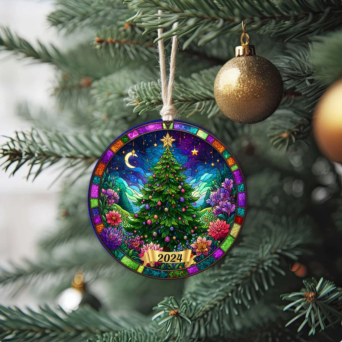 christmas tree ornament christmas 2024 ornament stained glass suncatcher new ornament 2024 christmas tree decoration 1725332701081.jpg