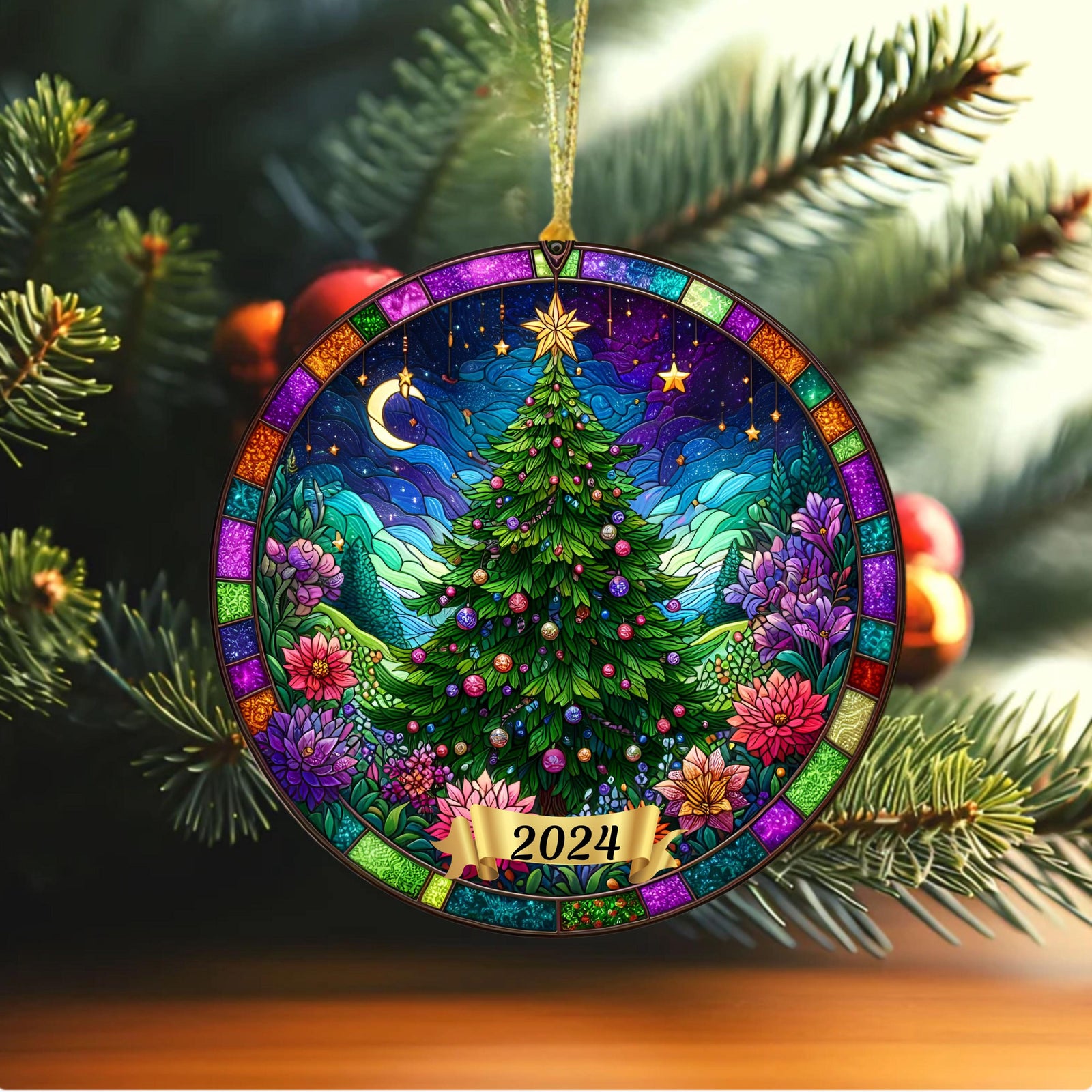 christmas tree ornament christmas 2024 ornament stained glass suncatcher new ornament 2024 christmas tree decoration 1725332701176.jpg