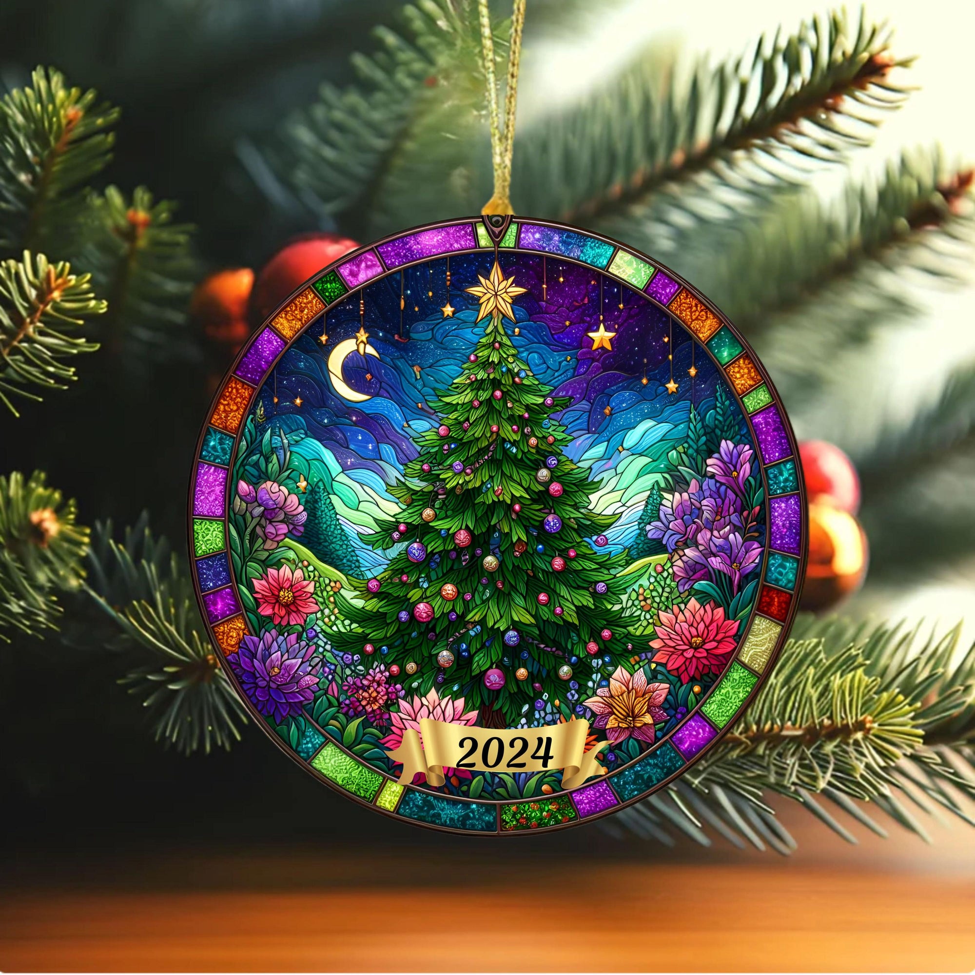 christmas tree ornament christmas 2024 ornament stained glass suncatcher new ornament 2024 christmas tree decoration 1725332701176.jpg