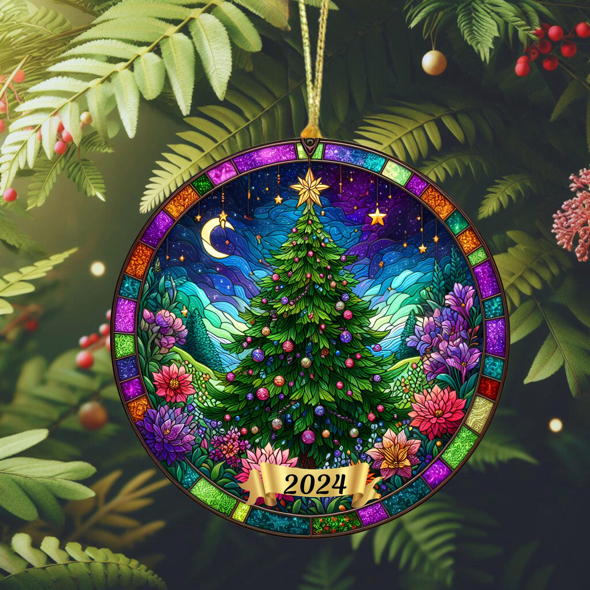 christmas tree ornament christmas 2024 ornament stained glass suncatcher new ornament 2024 christmas tree decoration 1725332701313.jpg