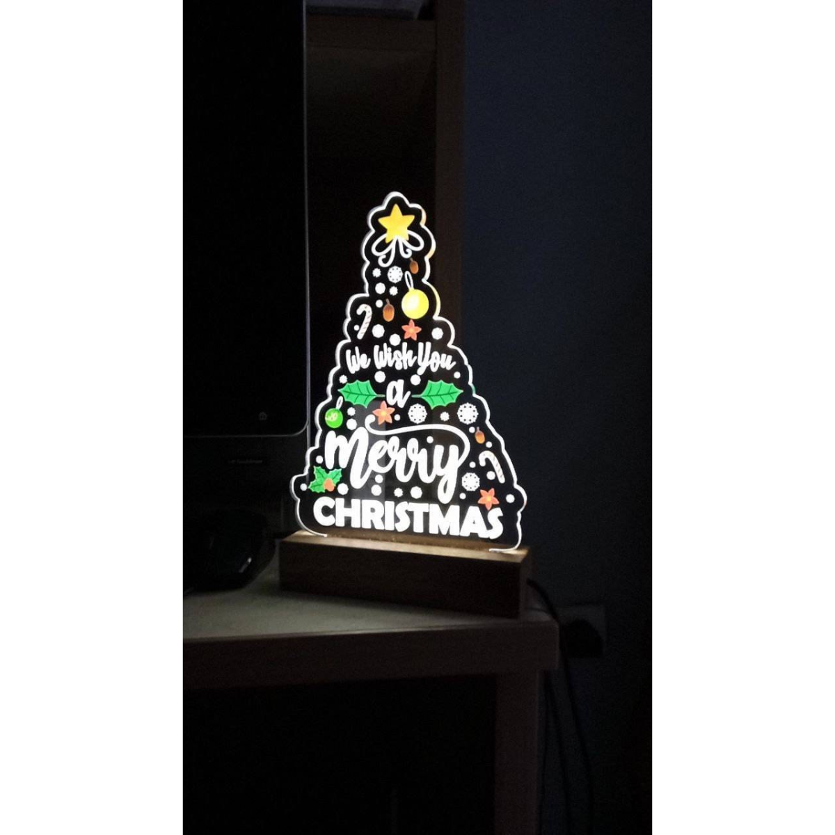 we wish you a merry christmas christmas led night light christmas light bulb 3d led light wooden base 1725505556954.png