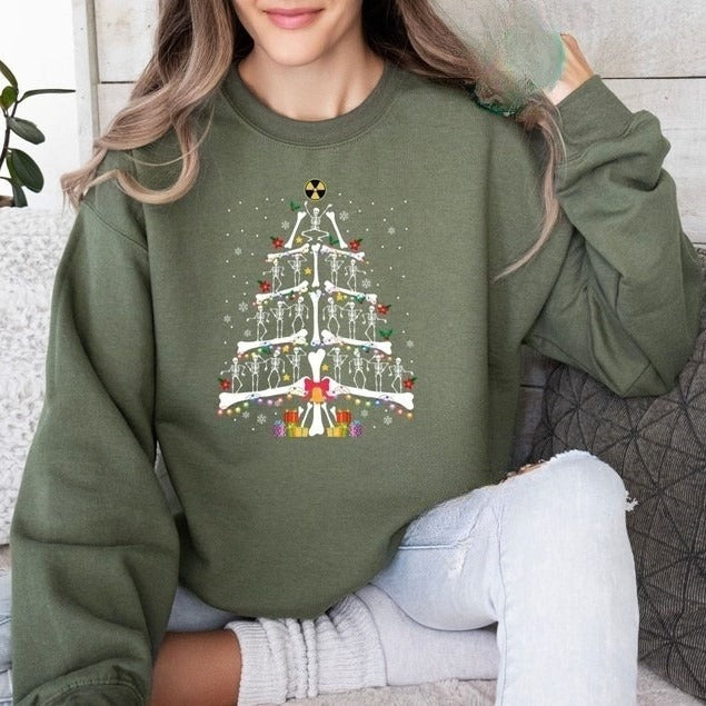 radiology christmas sweatshirt skeleton christmas tree shirt xray tech sweatshirt radiologist gift rad tech gift skeleton christmas tee 1725519443051.jpg