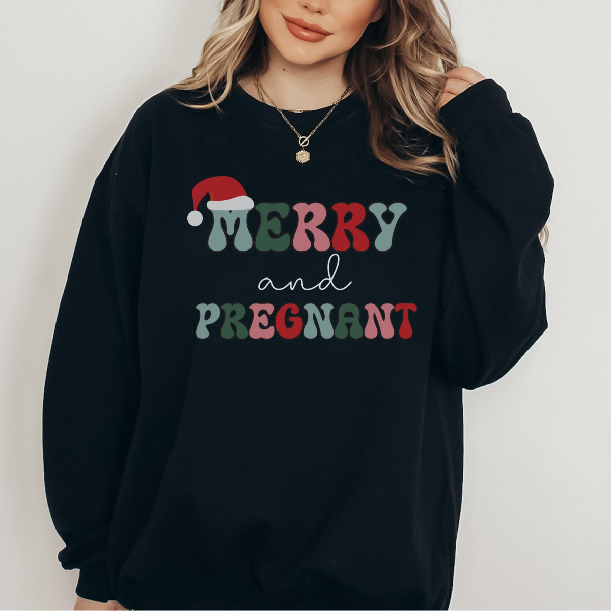 merry and pregnant sweatshirt pregnancy announcement sweatshirt christmas pregnant sweatshirt funny pregnancy tee retro sweatshirt 1725594523760.png
