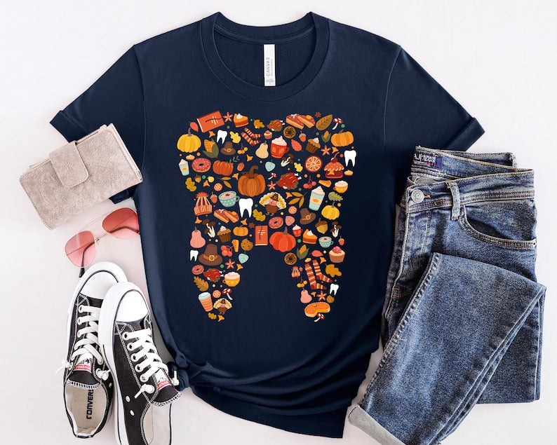 dental tooth shirt fall shirt for dentist dental hygienist shirt thanksgiving shirt dentist shirt dental assistant shirts 1726028053207.jpg