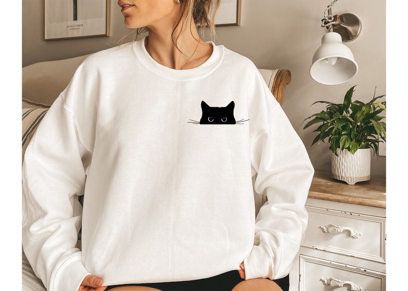 Peeking cat sweatshirt hotsell