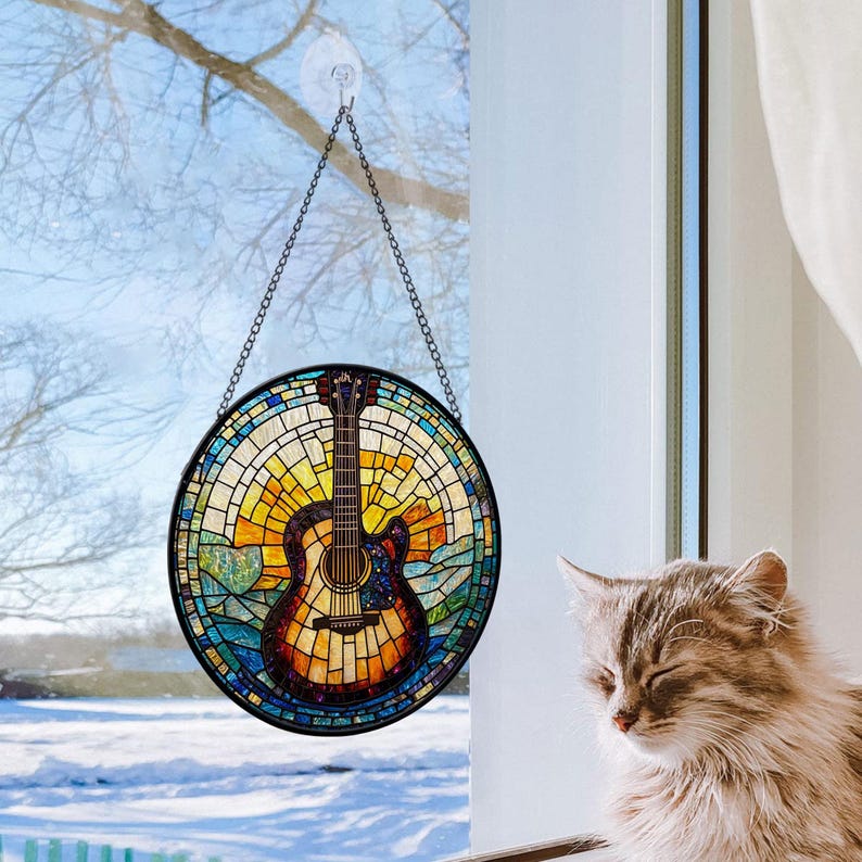 stained glass guitar suncatcher musical instrument stained glass ornament music lover gift guitar lover gift house decor housewarming 1726197121878.jpg