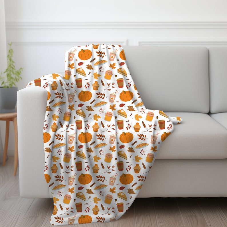 pumpkin spice blanket fall blanket halloween blanket spooky season blanket pumpkin spice gift halloween gift coffee lover blanket 1726211397542.jpg
