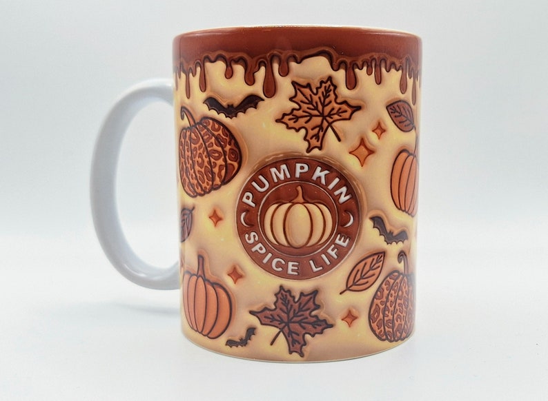 handmade pumpkin spice life mug with 3d effect   winter coffee cup 3d inflated effect printed mug 1726213752123.jpg