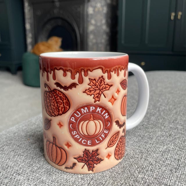 handmade pumpkin spice life mug with 3d effect   winter coffee cup 3d inflated effect printed mug 1726214045516.jpg
