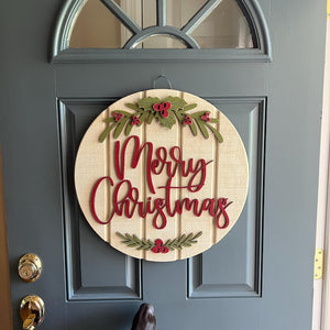 merry christmas door hanger christmas door signs farmhouse christmas decor round wood shiplap sign wreath for front door decor 1726288581648.jpg