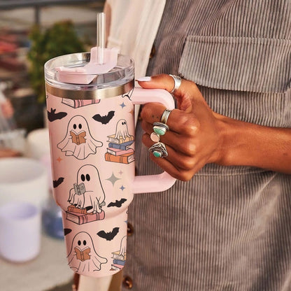 cute ghost reading tumbler 40oz halloween bookish 40oz tumbler funny reader stainless steel tumbler with lid and straw halloween 40oz cup 1726476898516.jpg