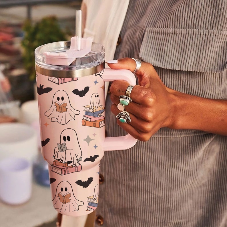 cute ghost reading tumbler 40oz halloween bookish 40oz tumbler funny reader stainless steel tumbler with lid and straw halloween 40oz cup 1726476898516.jpg