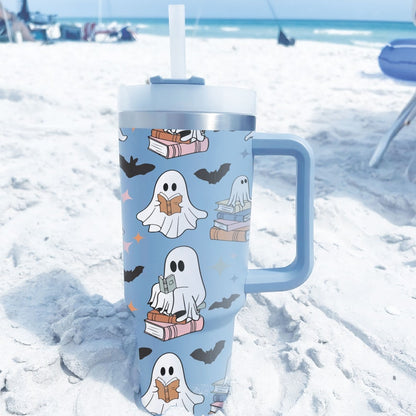 cute ghost reading tumbler 40oz halloween bookish 40oz tumbler funny reader stainless steel tumbler with lid and straw halloween 40oz cup 1726476898559.jpg