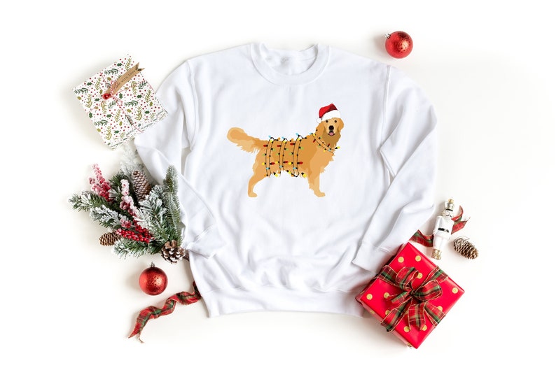 christmas golden retriever shirt happy new year dog tshirt christmas lights tee christmas dog tee golden mom tshirt gift for dog lover 1726540897557.jpg