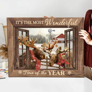 it s the most wonderful time farmhouse christmas wall art christmas moose canvas family christmas decoration idea unique xmas gifts for family 1726646533028.jpg