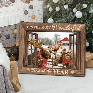 it s the most wonderful time farmhouse christmas wall art christmas moose canvas family christmas decoration idea unique xmas gifts for family 1726646533102.jpg