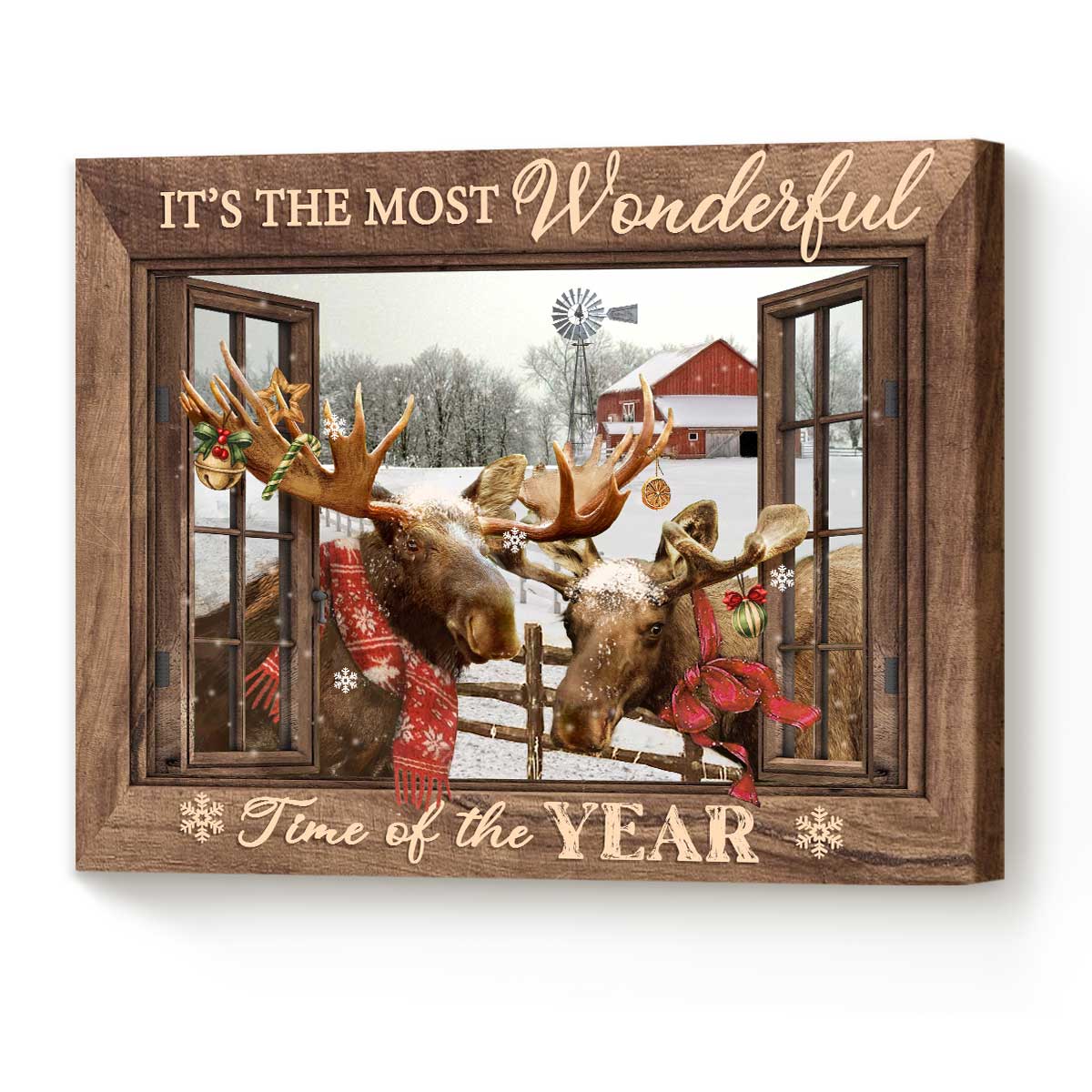 it s the most wonderful time farmhouse christmas wall art christmas moose canvas family christmas decoration idea unique xmas gifts for family 1726646533121.jpg
